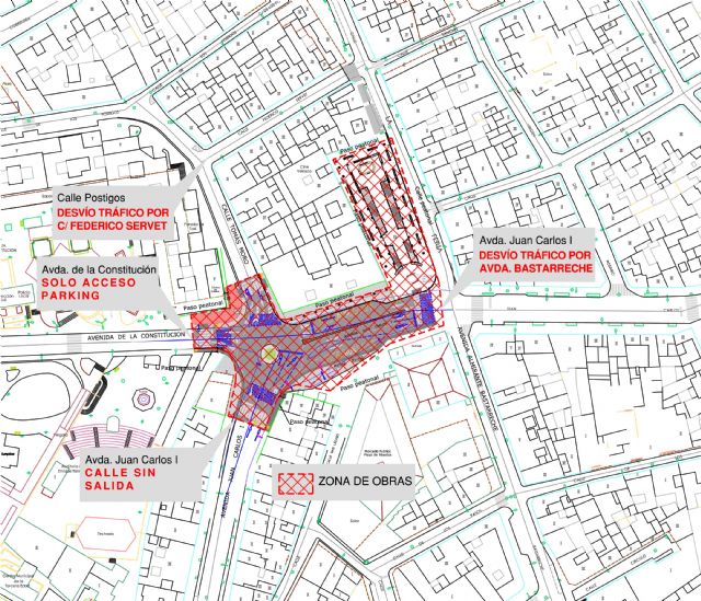 El centro quedar cortado al trfico debido a las obras de construccin de una rotonda, Foto 1