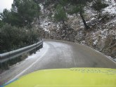 La nieve obliga a cortar el acceso al tráfico rodado en algunas zonas del Parque Regional de Sierra Espuña