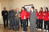Valcárcel recibe al equipo CAV Murcia 2005, ganadoras la Copa de la Reina de voleibol