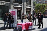 El cabeza de lista a la Alcalda de Murcia, Rubn Juan Serna, particip ayer en un acto informativo en la Plaza de Santo Domingo