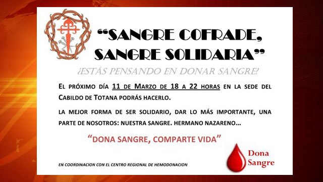 Sangre cofrade, Sangre solidaria. Campaña solidaria de donación de sangre promovida por el Ilustre Cabildo, Foto 2