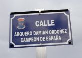 El arquero local Damián Ordóñez ya tiene su calle en Las Torres de Cotillas