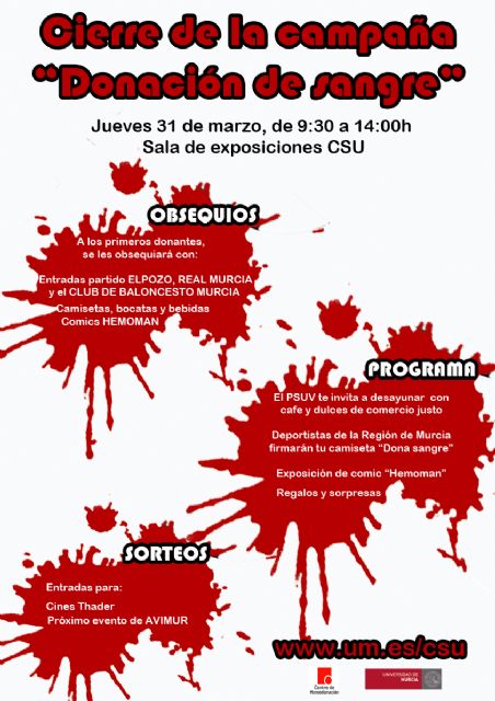 La Universidad de Murcia acoge el cierre de la campaña de donación de sangre - 1, Foto 1