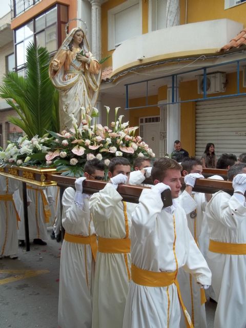La procesión del Resucitado lleva dicha y regocijo al fin de la Semana Santa de Lorquí - 1, Foto 1