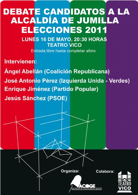 Los candidatos a la alcadía de Jumilla se verán las caras el 16 de mayo en un debate público organizado por ACOGE - 1, Foto 1