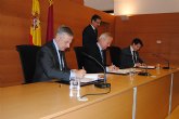 Blanco firma con el presidente de Murcia y el alcalde de Lorca el convenio para gestionar las ayudas de rehabilitación