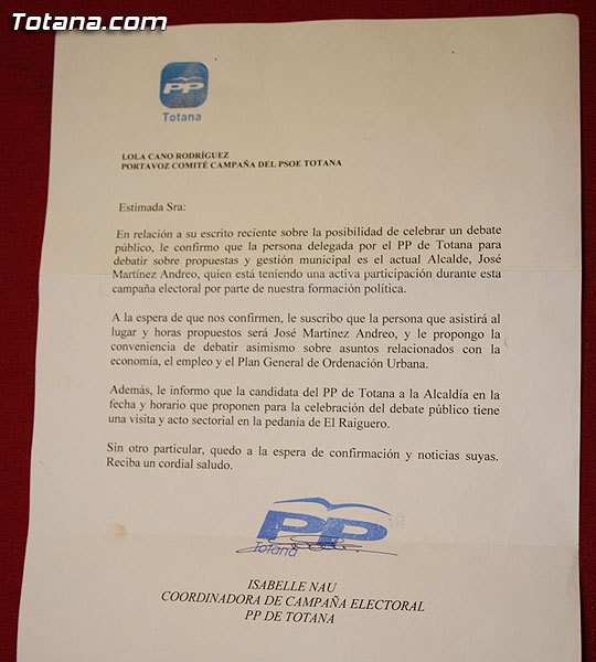 Rueda de prensa PSOE Totana sobre debate electoral, Foto 2