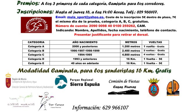 La segunda carrera Umbría de Sierra Espuña tendrá lugar el próximo domingo 19 de junio en Casas Nuevas, Foto 2