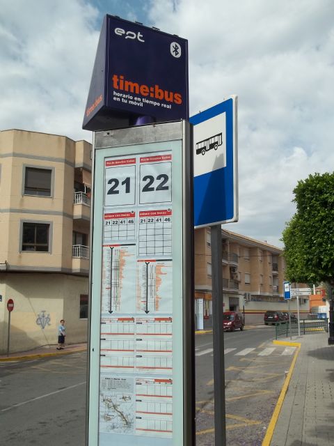 La Entidad Pública del Transporte de la Región de Murcia instala nuevas paradas con sistema ´bluetooth´ en Alguazas - 2, Foto 2