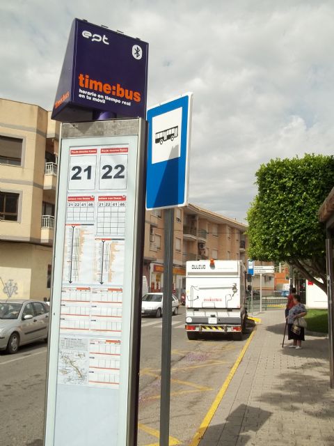 La Entidad Pública del Transporte de la Región de Murcia instala nuevas paradas con sistema ´bluetooth´ en Alguazas - 3, Foto 3