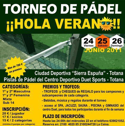 La Escuela de Pádel Vs Tenis Evolution organiza el próximo 24, 25 y 26 de junio un torneo de pádel “¡Hola Verano!”, Foto 2