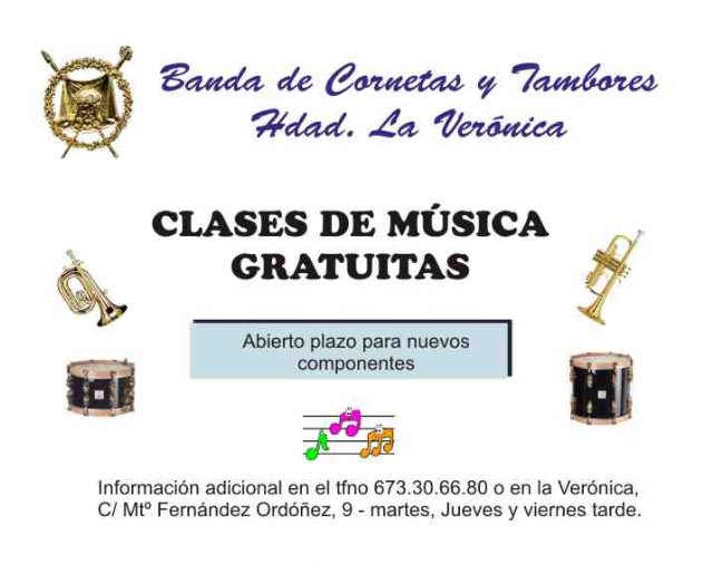 Abierto el plazo de solicitud de plaza para la Escuela de Música de La Verónica, Foto 1