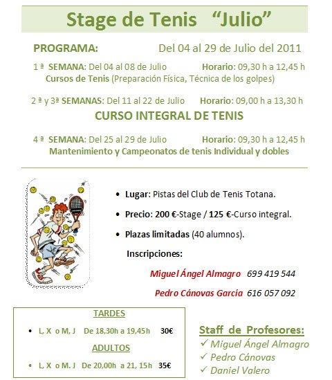 Stage de Verano de Tenis en el Club de Tenis Totana, Foto 2