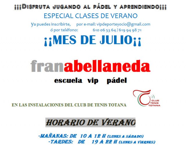 La escuela de pádel “Fran Abellaneda escuela Vip pádel”, solidaria con Lorca, Foto 2