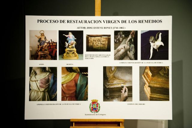 La Virgen de los Remedios luce restaurada en el Palacio Molina - 3, Foto 3