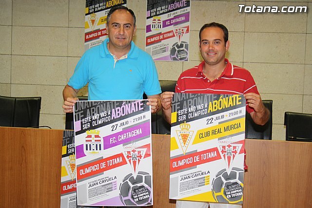 Real Murcia and Cartagena FC played 22 and July 27 to two separate parties mark the 50th anniversary of the Olympic Totana, Foto 1