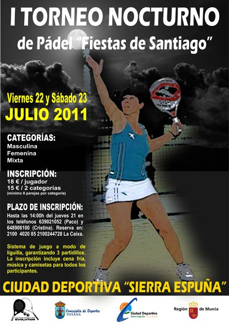 El I torneo nocturno de padel Fiestas de Santiago 2011 comenzará en la noche del viernes 22 de julio, Foto 1