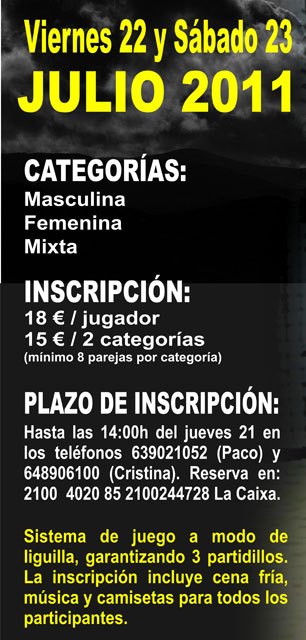 El I torneo nocturno de padel Fiestas de Santiago 2011 comenzará en la noche del viernes 22 de julio, Foto 2