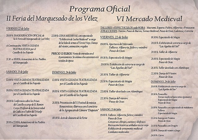Molina de Segura participa con un stand turístico en la II Feria del Marquesado de los Vélez, del 22 al 24 de julio, en el municipio de Vélez Blanco - 1, Foto 1