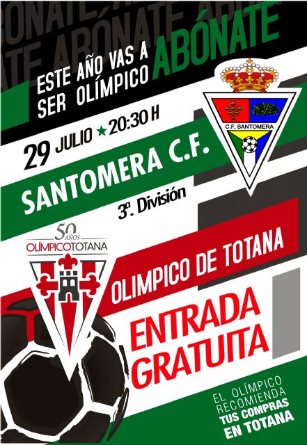 El olímpico de Totana continuará su preparación de pretemporada con un partido contra el Santomera, de tercera división - 1, Foto 1