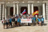 El Palacio Consistorial recibe a 170 jóvenes eslovenos de camino a la Jornada Mundial de la Juventud