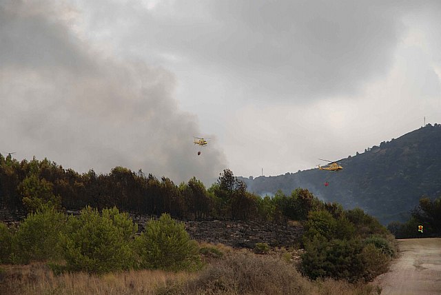 El incendio de Atamaría continúa estabilizado y su perímetro sigue controlado por los efectivos aéreos y terrestres de emergencias - 1, Foto 1