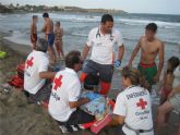 El Equipo Mdico de Cruz Roja de guilas estabiliza un Sndrome de Inmersin en la Playa de Calarreona