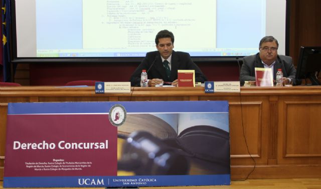 El presidente de la Audiencia Provincial de Murcia, Andrés Pacheco, ha disertado hoy en la UCAM sobre el concurso de acreedores - 1, Foto 1