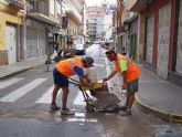Comienzan las obras de construccin de un colector de pluviales en la calle Martnez Parra