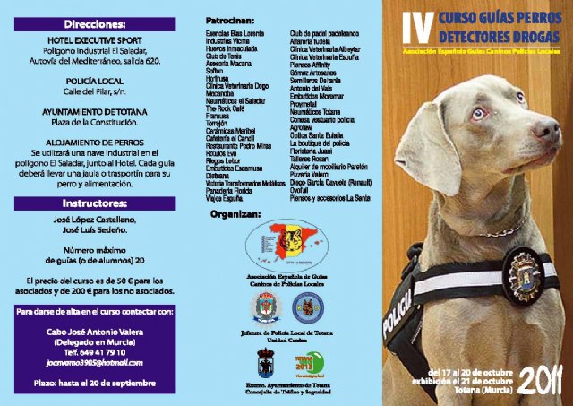 Totana acogerá del 17 al 21 de octubre el I encuentro interpolicial de guías caninos de la Región de Murcia, Foto 2