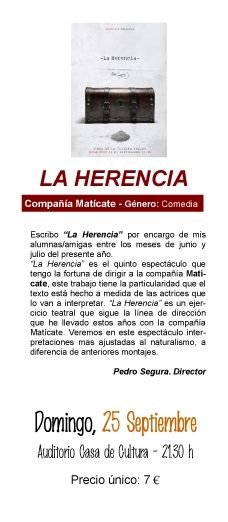 El domingo se estrena 'La Herencia' de Pedro Segura e interpretada por la compañía de teatro local Maticate - 2, Foto 2