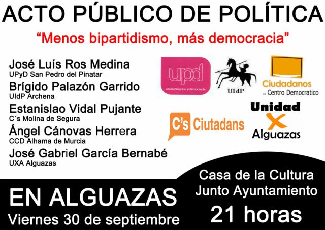 Alguazas ya tiene cartel para el acto de política del viernes 30 de septiembre - 2, Foto 2