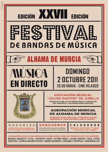 El prximo domingo la Agrupacin Musical de Alhama celebrar su XXVII Festival de Bandas, Foto 1
