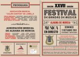 El prximo domingo la Agrupacin Musical de Alhama celebrar su XXVII Festival de Bandas