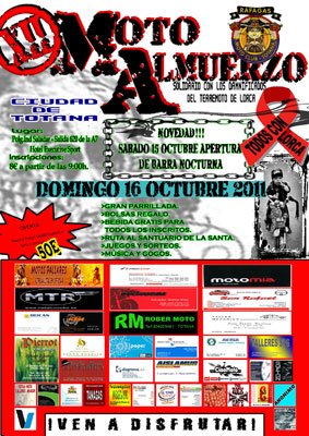 Este domingo tendrá lugar el XII MotoAlmuerzo Ciudad de Totana, organizado por el Motoclub Ráfagas, Foto 2