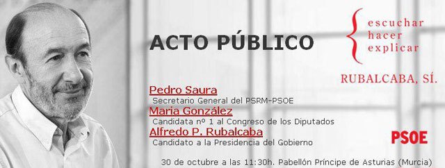 El PSOE de Totana fletará autobuses para el acto público de Rubalcaba en Murcia - 1, Foto 1