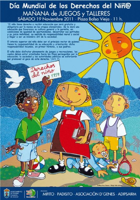 La concejalía de Juventud, asociaciones y centros educativos de Totana conmemoran el Día Internacional de los Derechos del Niñ@ - 1, Foto 1