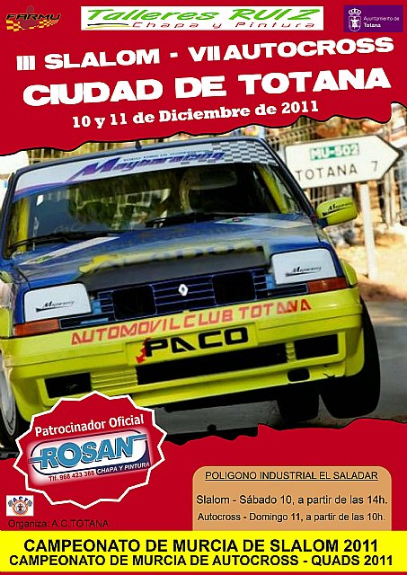 The Slalom III and VII Autocross trend Totana City on 10 and December 11, Foto 1
