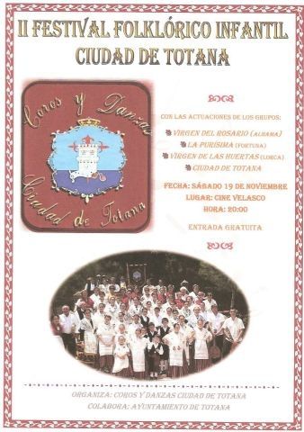 Cuatro grupos folklóricos participan este sábado en el II Festival Folklórico Infantil Ciudad de Totana, Foto 1