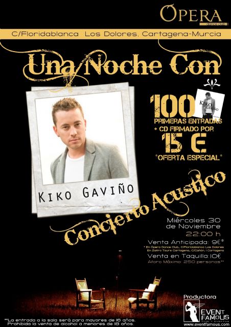 Kiko Gaviño actuará en la sala Ópera Dance Club (Los Dolores) el próximo 30 de Noviembre - 1, Foto 1