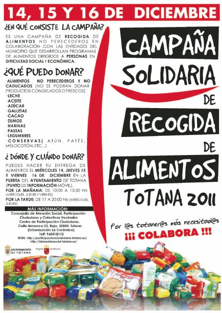 El ayuntamiento promueve una campaña solidaria de recogida de alimentos no perecederos dirigida a Cáritas en las dos parroquias y Adipsai, Foto 1