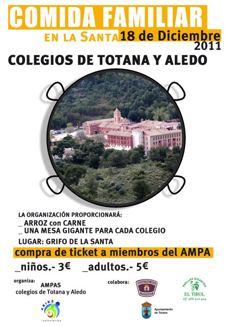 Comida de convivencia de las escuelas de Totana y Aledo a benificio de Anike-voluntarios, Foto 1