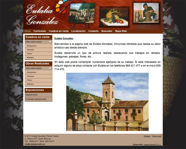 Aspecto de la página principal de eulaliagonzalez.es, Foto 1