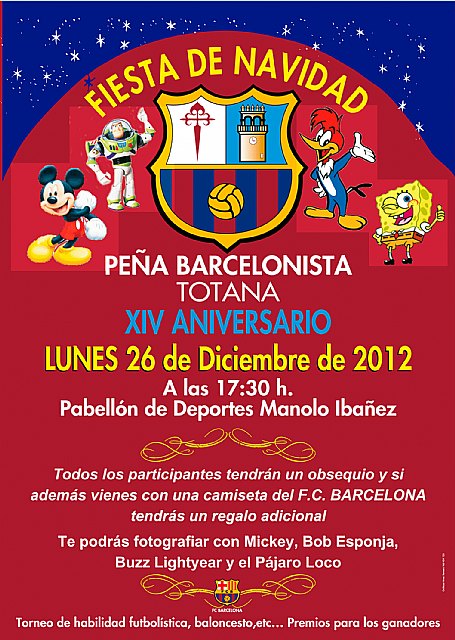 La Peña Barcelonista de Totana invita a todos los niños a la fiesta de Navidad 2011, Foto 1