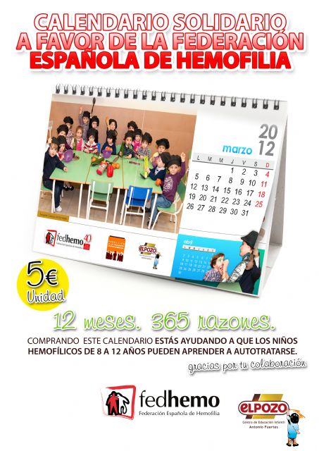 Los niñs y educadores de la guardera Antonio Fuertes protagonizan un calendario solidario a favor de la Federacin Española de Hemofilia, Foto 1
