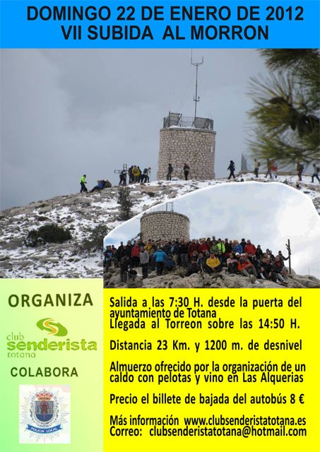 La VII Subida al Morrón tendrá lugar el próximo 22 de enero, Foto 1
