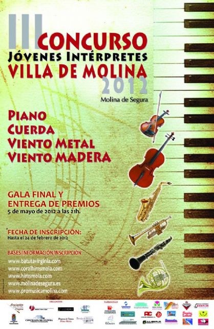El Ayuntamiento de Molina de Segura y la Asociación Batuta Virginia convocan el III Concurso de Jóvenes Intérpretes Villa de Molina 2012 - 1, Foto 1