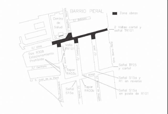Corte de tráfico en los accesos al Centro de Salud de Barrio Peral - 1, Foto 1