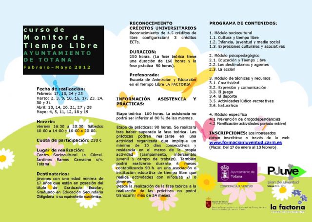 El ayuntamiento de Totana impulsa un curso de Monitor de Tiempo Libre - 1, Foto 1