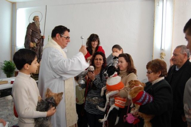 Decenas de vecinos acuden a la tradicional misa de San Antón - 1, Foto 1